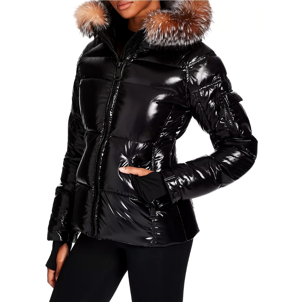 SAM. Blake Natural Raccoon Shiny Quilt Puffer Jacket